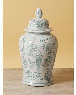 24in Chinoiserie Ceramic Jar | Decorative Objects | HomeGoods | HomeGoods