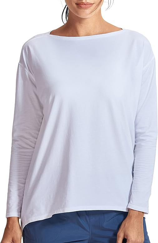 CRZ YOGA Long Sleeve Workout Shirts for Women Loose Fit-Pima Cotton Yoga Shirts Casual Fall Tops ... | Amazon (US)