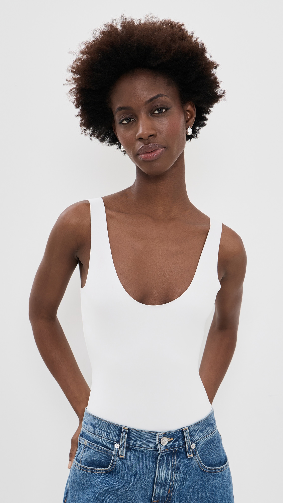 Commando Neoprene Tank Thong Bodysuit White L | Shopbop