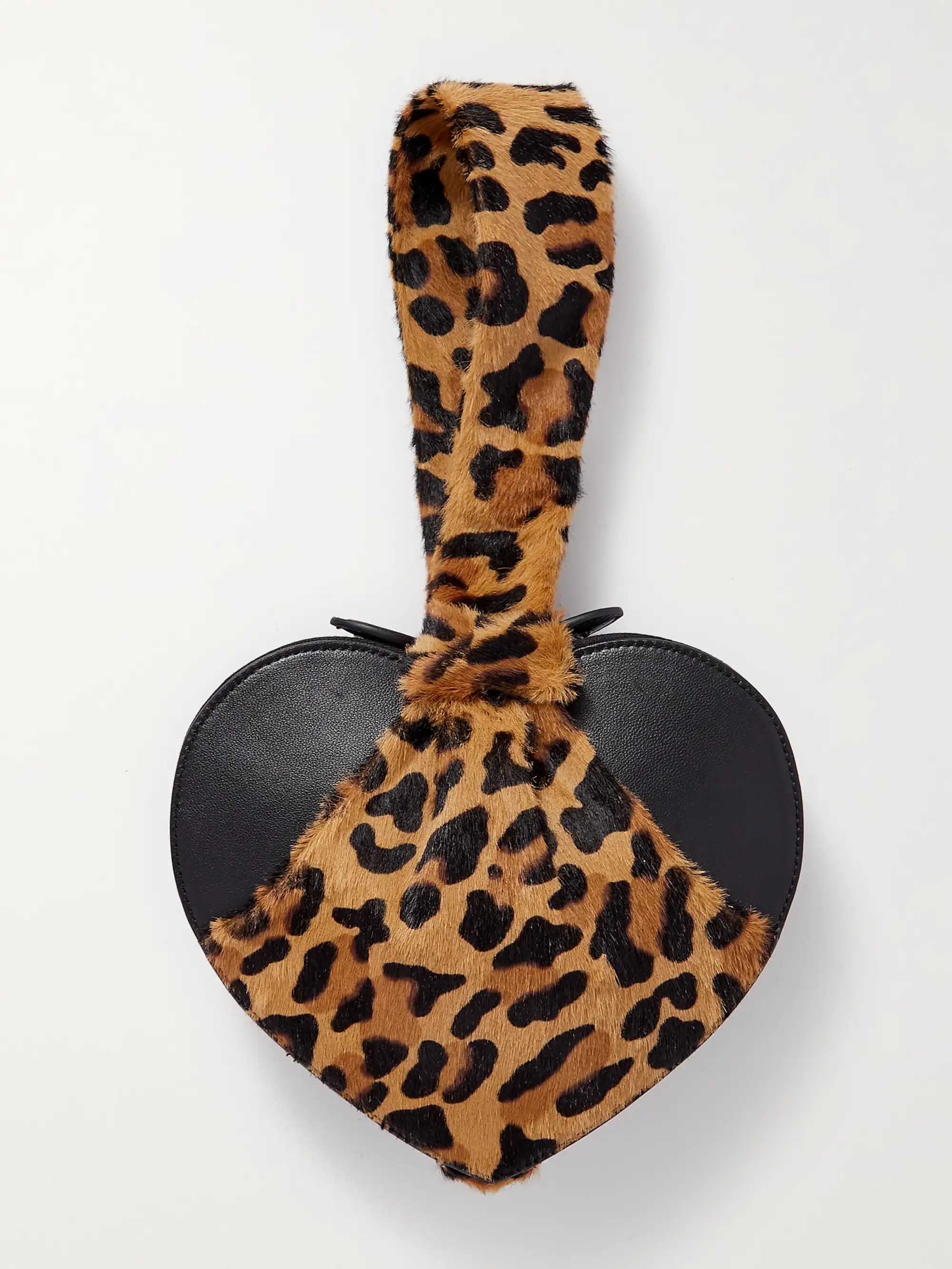 Le Cache Coeur leopard-print pony hair and leather clutch | NET-A-PORTER (UK & EU)