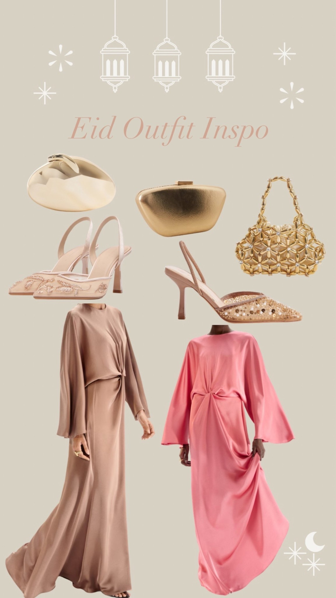 eid outfit inspo, satin maxi, modest maxi dress, satin dress, embellished heels, gold clutch

#LTKdatenight #LTKmodest