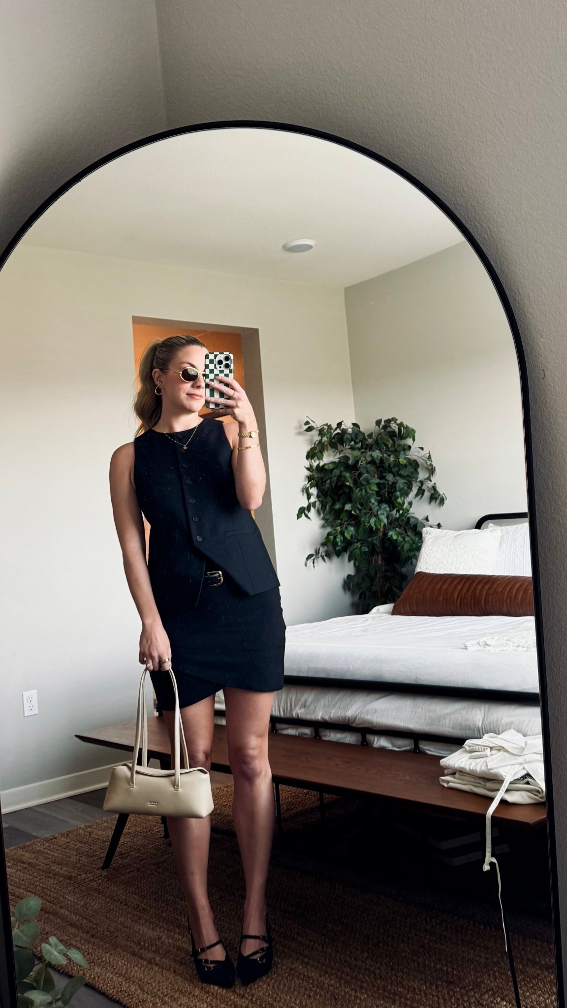 night on the town! - it’s a little warmer out so i paired my black vest top with a black skirt, accessorized with gold accessories 🫶🏻

#LTKStyleTip #LTKSeasonal #LTKWorkwear