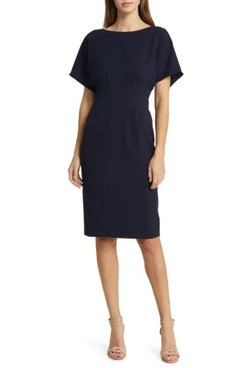 Eliza J Flutter Sleeve Dress in Navy at Nordstrom Rack, Size 2 | Nordstrom Rack
