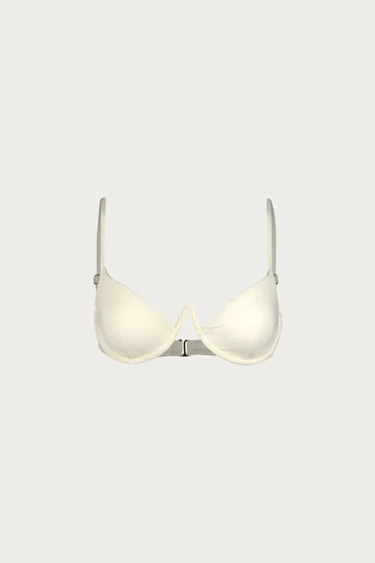 V Underwire Bra (Faux Suede Cream) | SAME