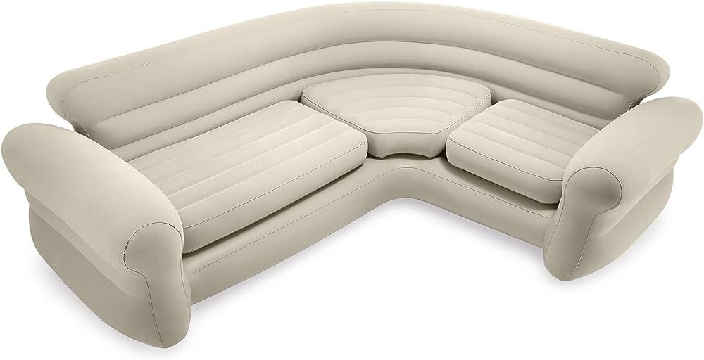 INTEX 68575EP Inflatable Corner Sofa: L-Shaped – Indoor Use – 2-in-1 Valve – 880lb Weight C... | Amazon (US)