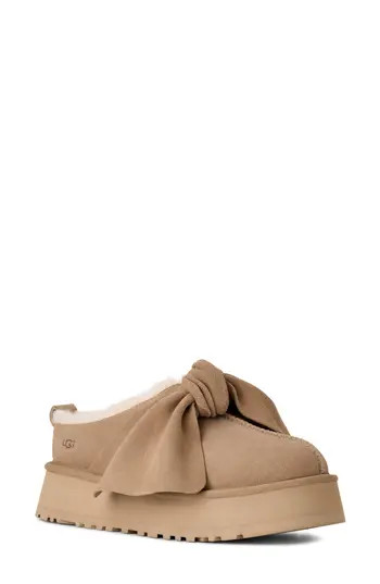 UGG® Classic Mini Bow Genuine Shearling Lined Slipper in Sand at Nordstrom Rack, Size 8 | Nordstrom Rack