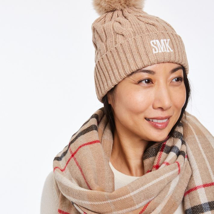 Cable Knit Pom Pom Hat | Mark and Graham