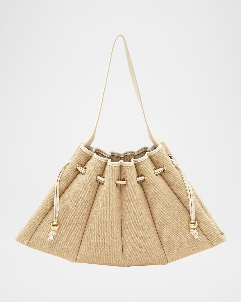 Calipso Drawstring Straw Shoulder Bag | Neiman Marcus