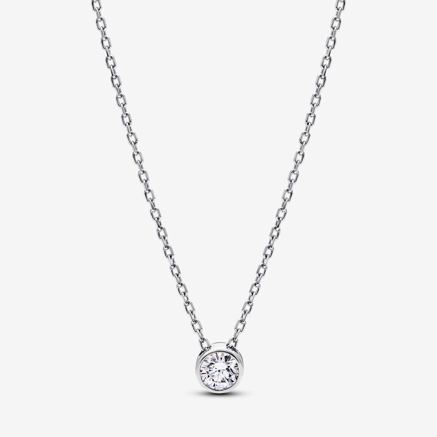 Pandora Era Lab-grown Diamond Bezel Pendant Necklace 0.25 carat tw Sterling Silver | Pandora US