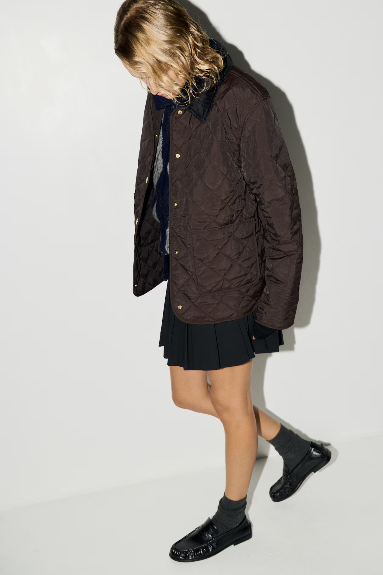 Quilted Jacket with Corduroy Collar | H&M (US + CA)