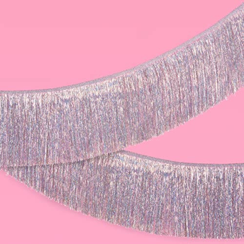 Amazon.com: xo, Fetti Silver Iridescent Fringe Banner - 5 Ft. | Bachelorette Party Decorations, B... | Amazon (US)