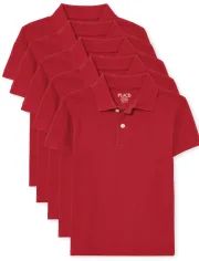 Boys Uniform Short Sleeve Pique Polo 5-Pack | The Children's Place | The Children's Place