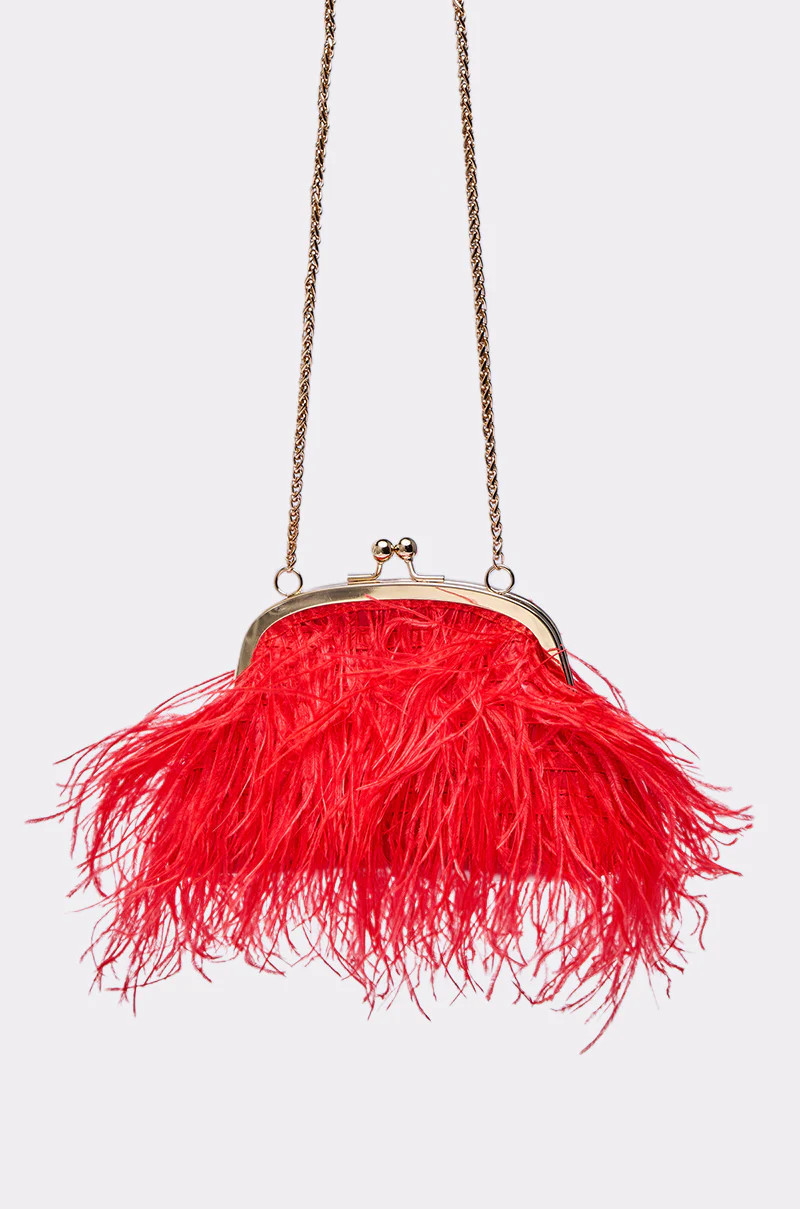 PARTY STARTER FEATHER PURSE | AKIRA