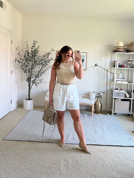 Love how simple this outfit it💕 Simple and cute! 

Tank top size medium, shorts I sized up to a size 12!

Italian leather flats super comfortable 💕

#LTKmidsize #LTKfindsunder100 #LTKstyletip