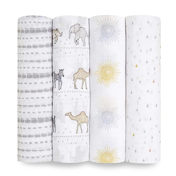 aden + anais Essentials Swaddle Blanket, Boutique Muslin Blankets for Girls & Boys, Baby Receivin... | Amazon (US)
