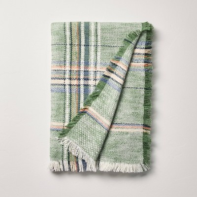 Plaid Woven Throw Blanket Green Plaid - Hearth & Hand™ with Magnolia | Target