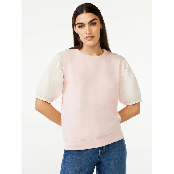 Free Assembly Women's Smocked Square Shoulder Top - Walmart.com | Walmart (US)
