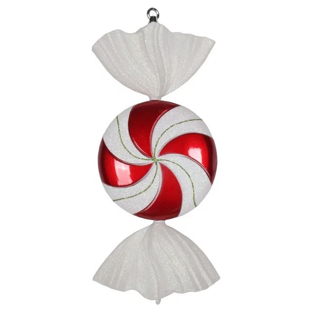 Vickerman 18.5" Red-White Flat Swirl Candy Christmas Ornament | Walmart (US)
