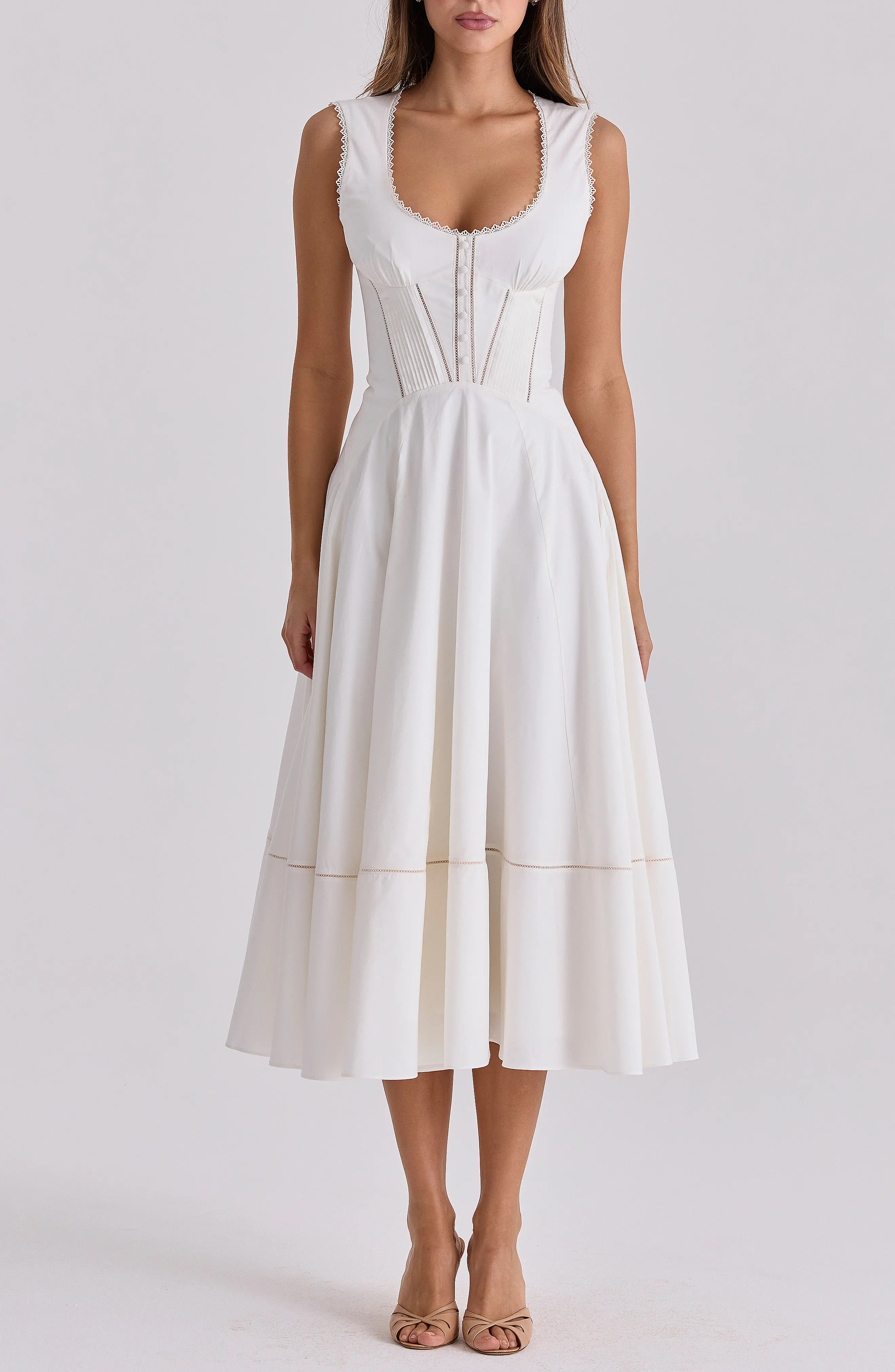 Solana Lace Detail Stretch Cotton Cocktail Dress (Women) | Nordstrom | Nordstrom