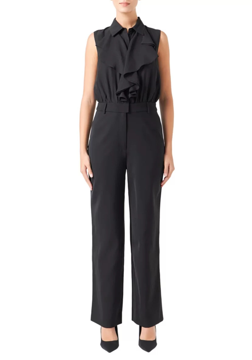Sleeveless Ruffle Jumpsuit | Belk