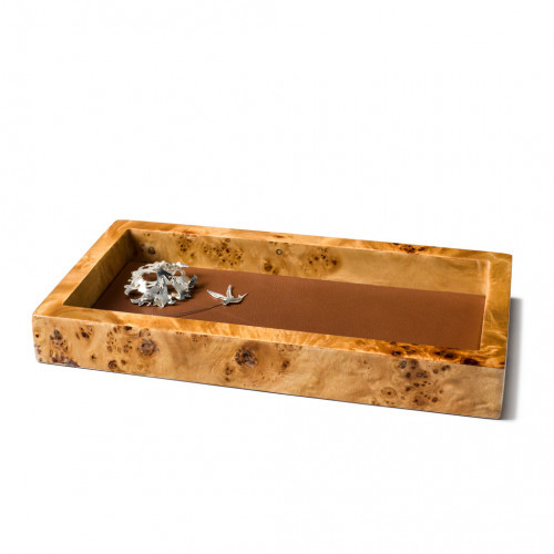 LaDorada Burl Veneer Valet Tray | Gracious Style
