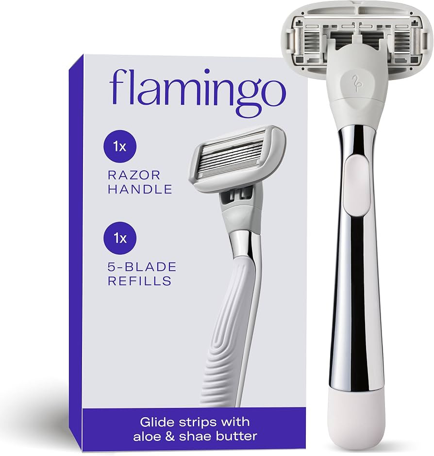 Flamingo Razors for Women, 1 Razor (Polished Chrome) Handle and 1 Razor Blade Refill | Amazon (US)