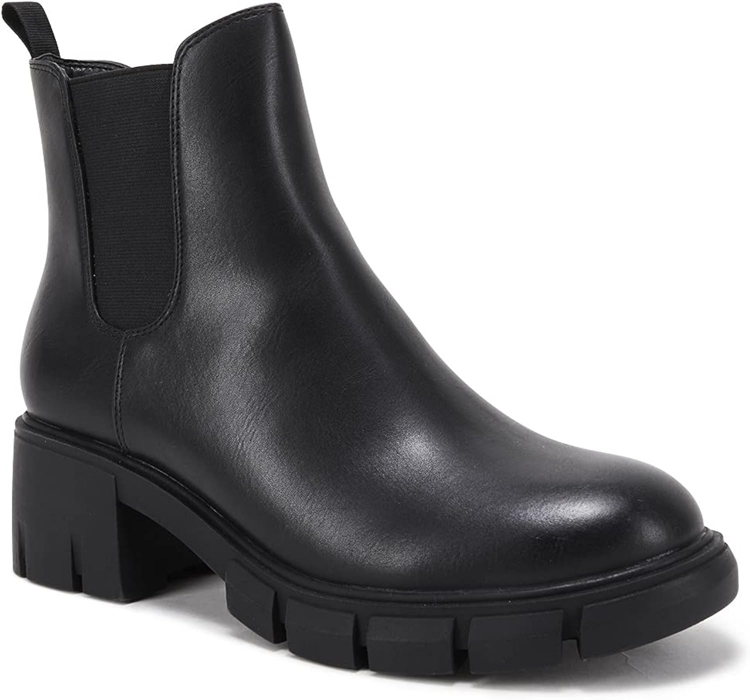Women’s Chelsea Boots Fashion Platform Chunky Block Heels Slip On Combat Ankle Booties | Amazon (US)