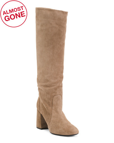Made In Spain Suede Flareblock 85 Slouch Boots | TJ Maxx