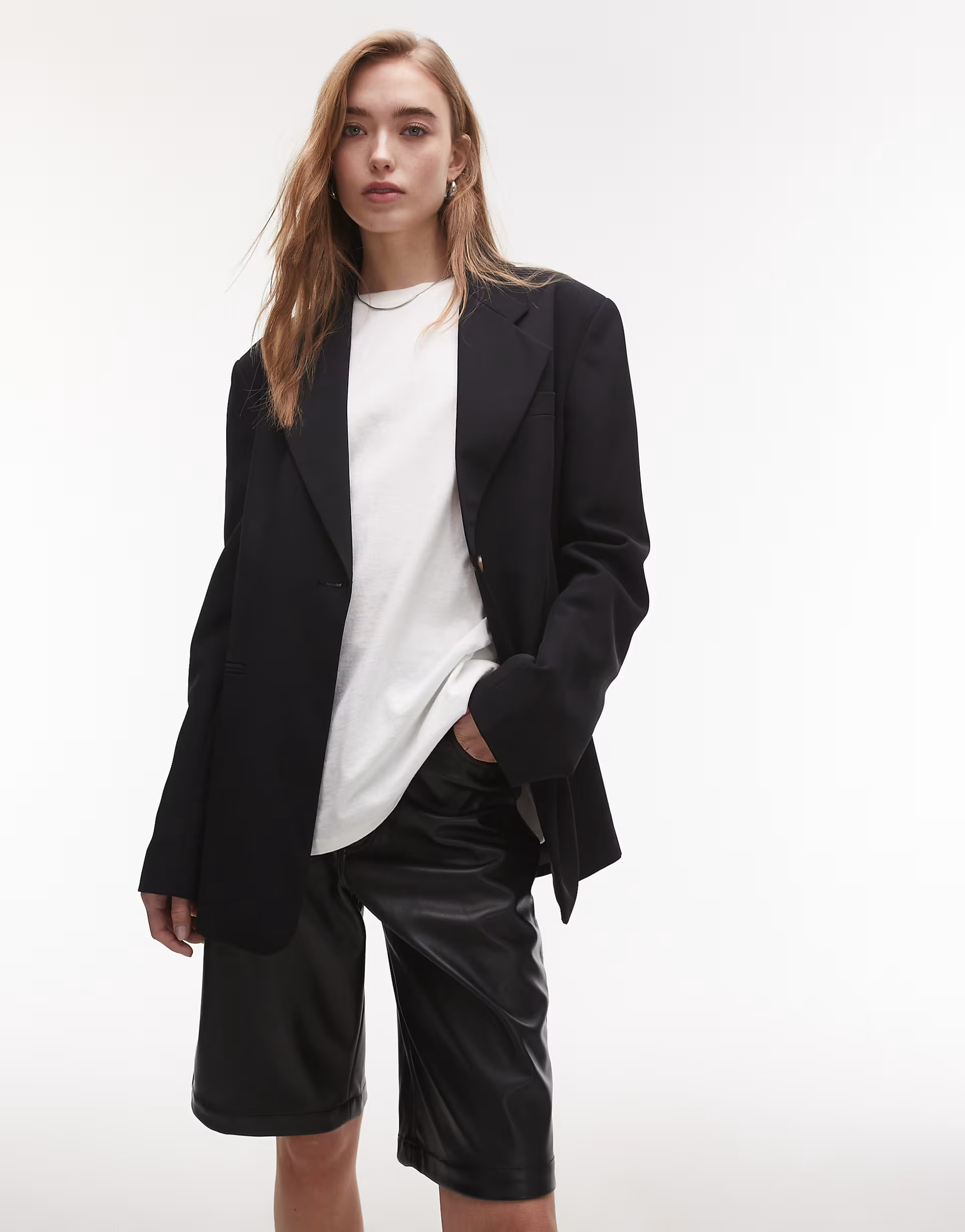 Topshop oversized throw on blazer in black | ASOS | ASOS (Global)