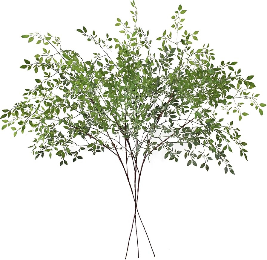 3Pcs Artificial Greenery Stems, 43.3 Inch Nandina Faux Greenery Branches, Tall Faux Plant Stems f... | Amazon (US)