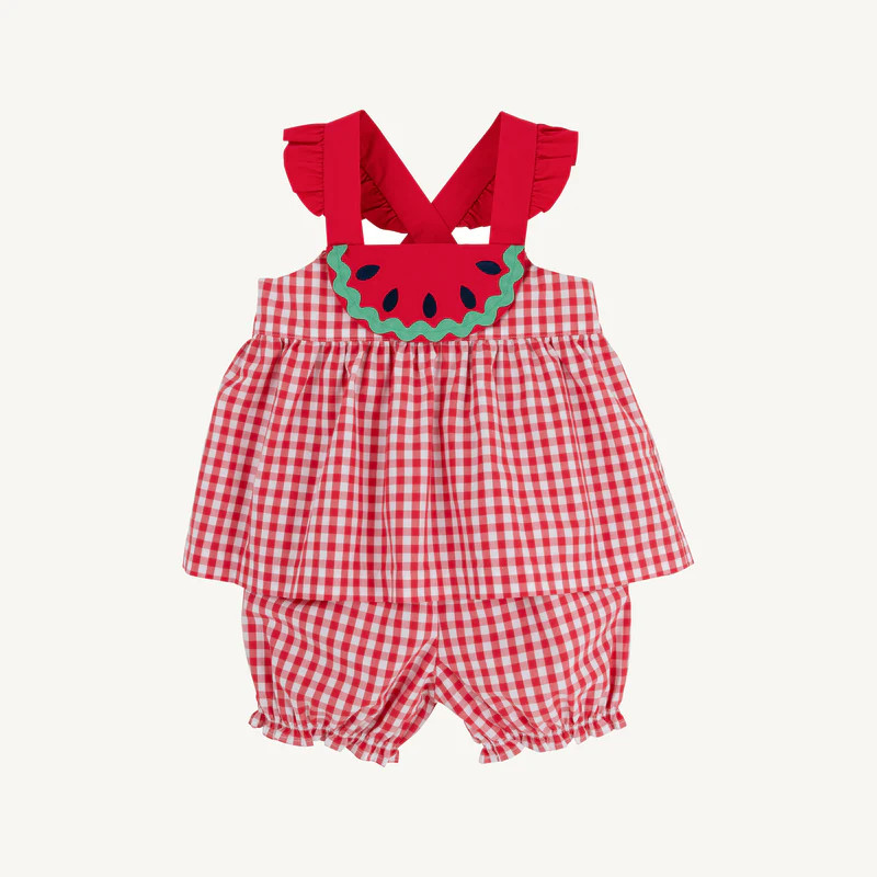 Nancy's Novelty Set - Richmond Red Gingham & Watermelon | The Beaufort Bonnet Company