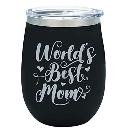 Mother's Day TSC Powder Coated World's Best Mom BruMate 14 oz Stemless Glass with Lid-Matte Black | Walmart (US)