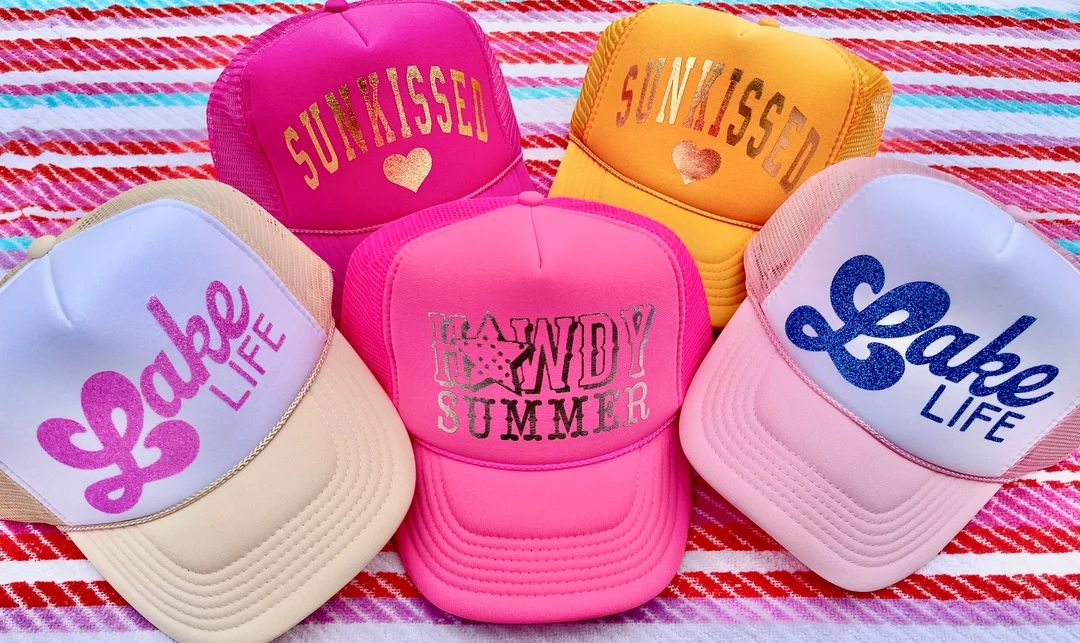HappyStack trucker hat, smiley face trucker hat, trucker hat, custom trucker hat, smiley face hat... | Etsy (US)