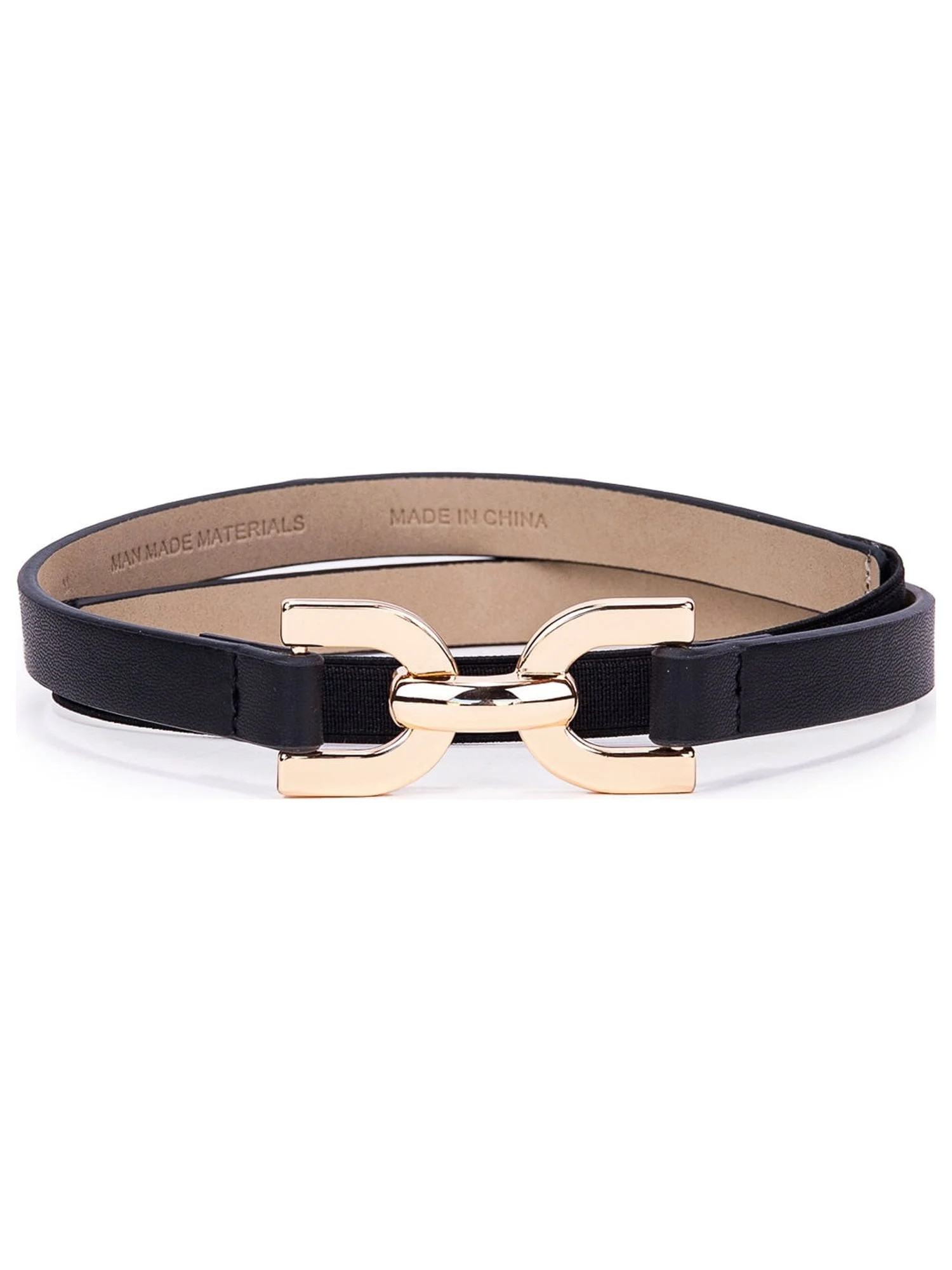 LP by Linea Pelle Women's Skinny Hook and D-ring Stretch Belt, Black | Walmart (US)