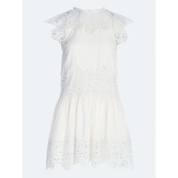 Scoop Women's and Women's Plus Crochet Mini Dress, Sizes XS-4X | Walmart (US)