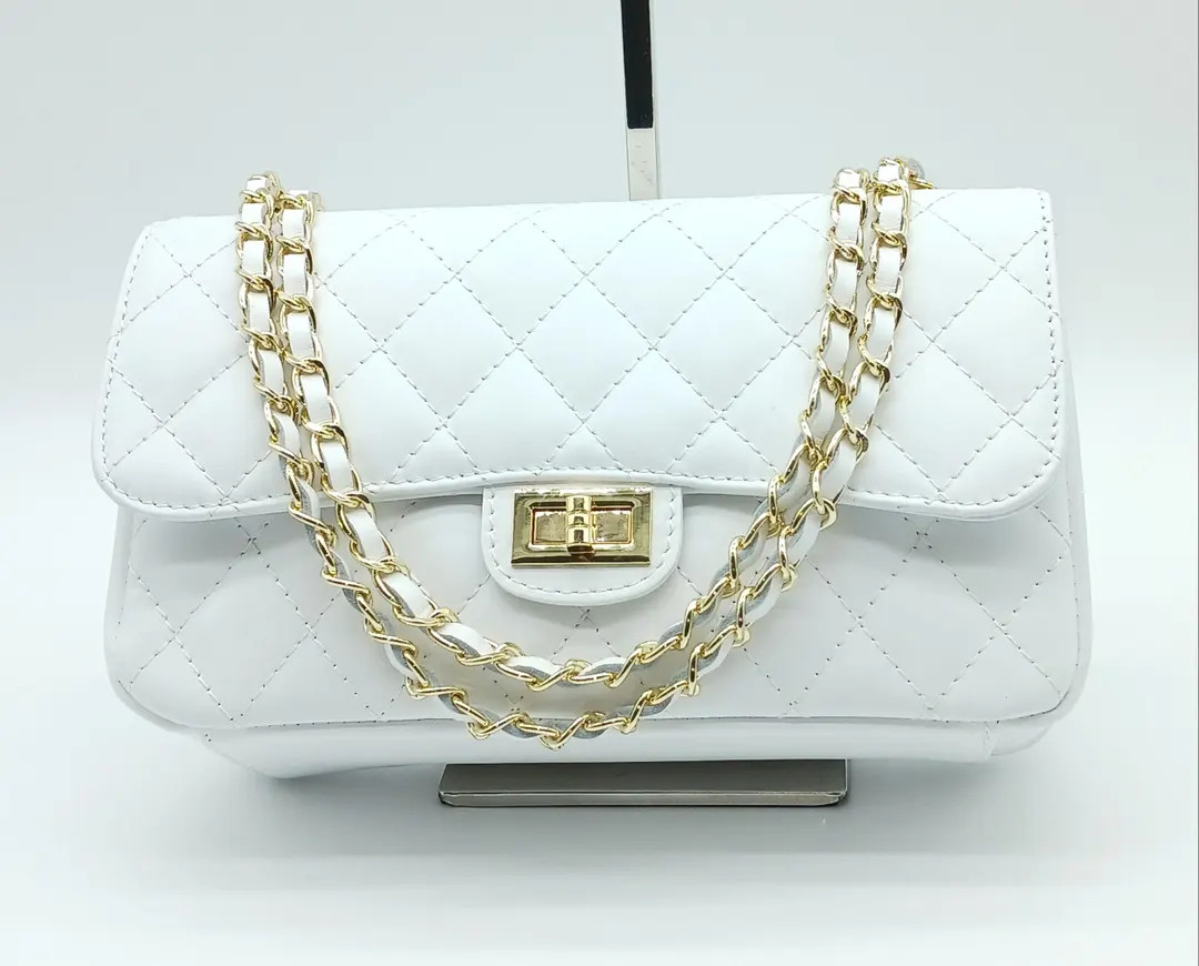 Italian Genuine Leather Quilted Handbag (medium) White – Made in Italy - Etsy | Etsy (US)