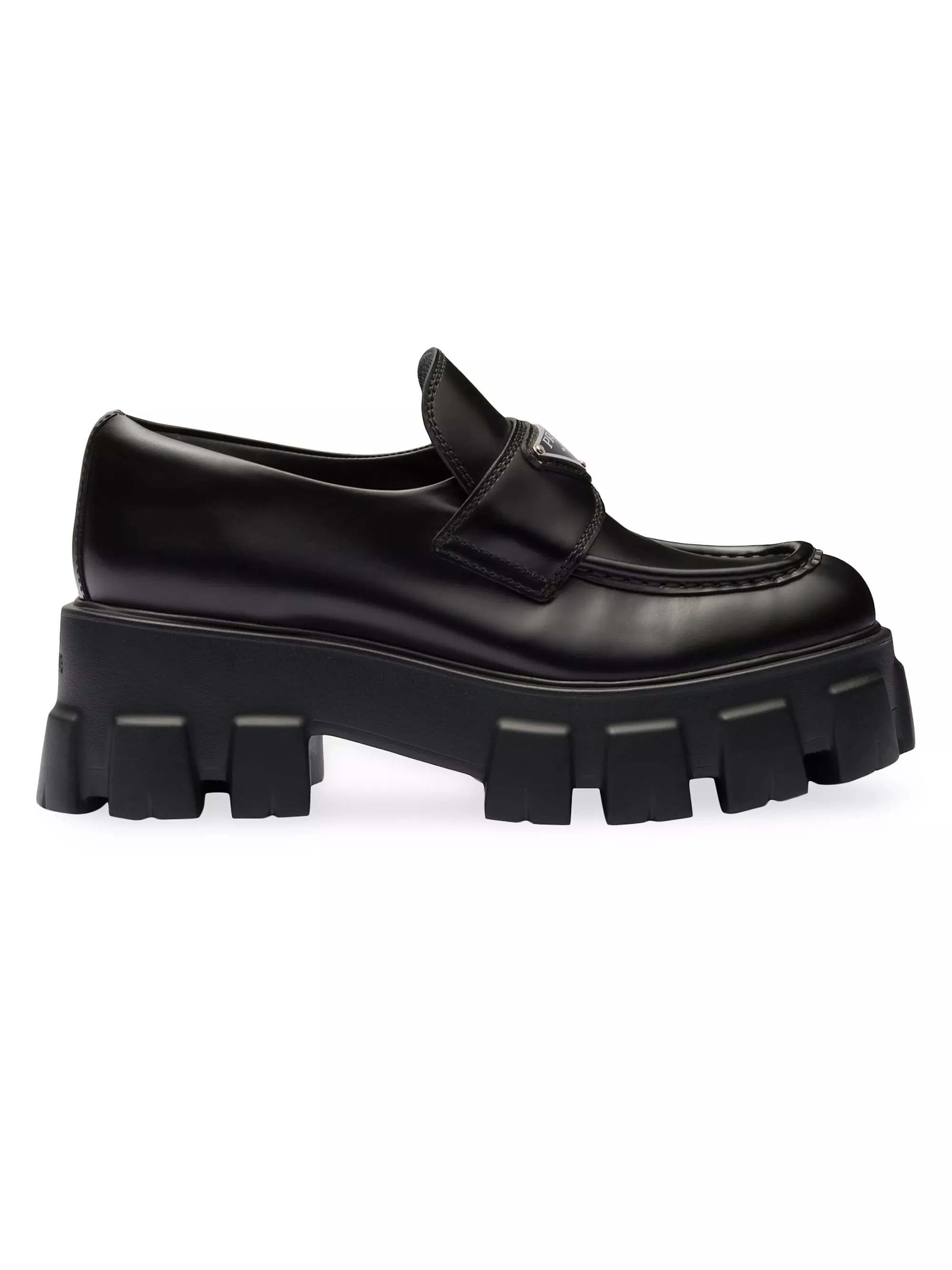 Brushed Leather Monolith Loafers | Saks Fifth Avenue