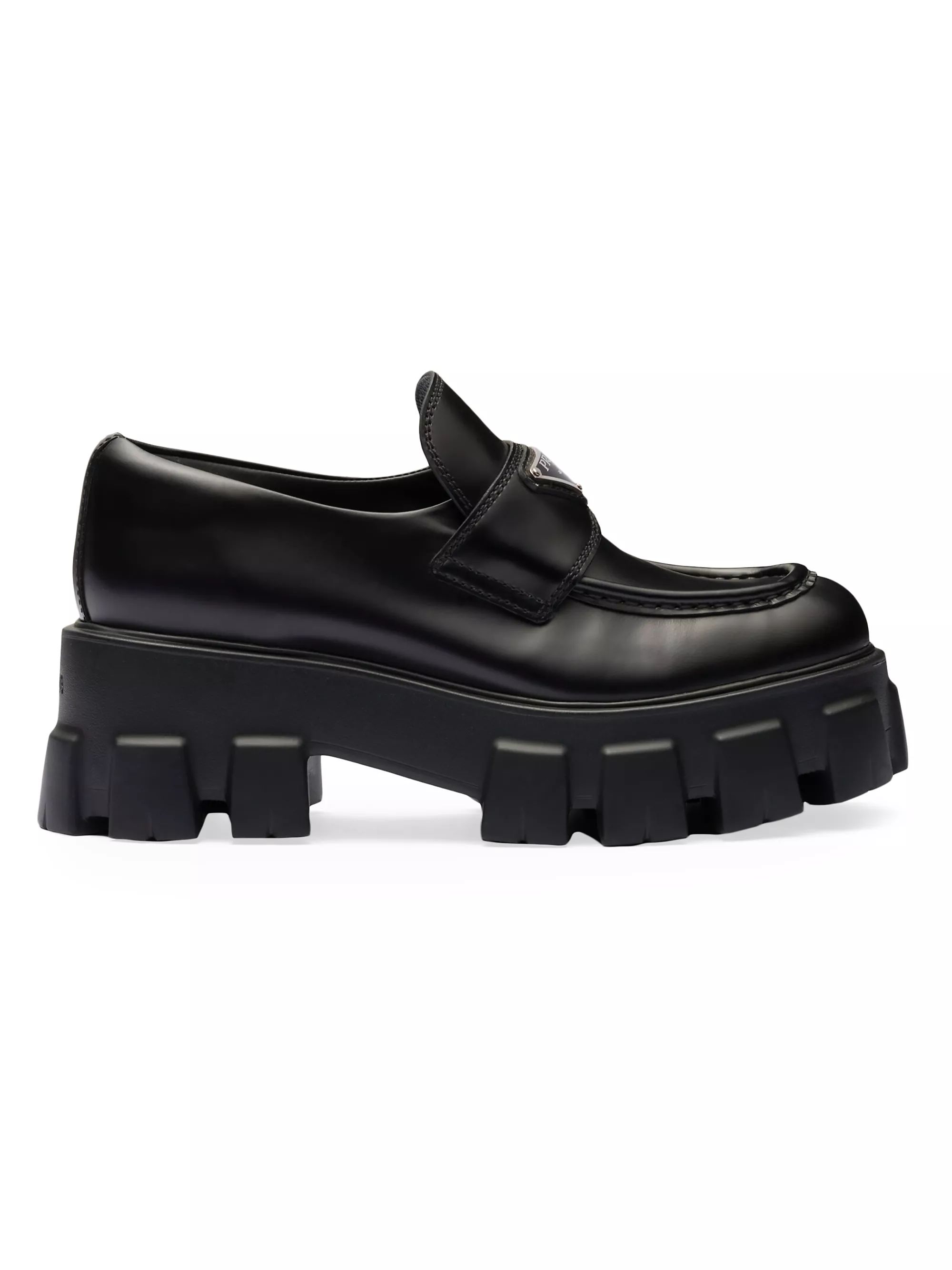 Brushed Leather Monolith Loafers | Saks Fifth Avenue