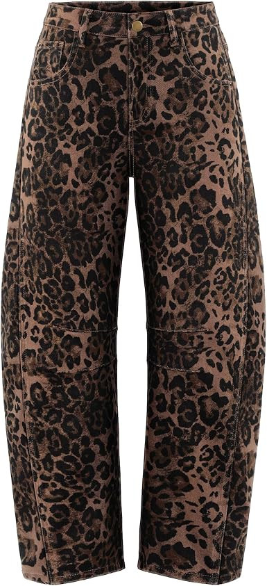 ZESICA 2026 Barrel Jeans for Women Trendy Wide Leg Pants | Slightly Stretchy Fabric, Baggy Pants,... | Amazon (US)
