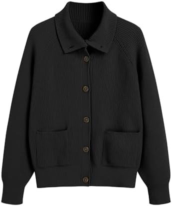 ZAFUL Women's Fall Chunky Cardigan Sweaters Trendy 2025 Mock Neck Button Down Long Sleeve Casual ... | Amazon (US)