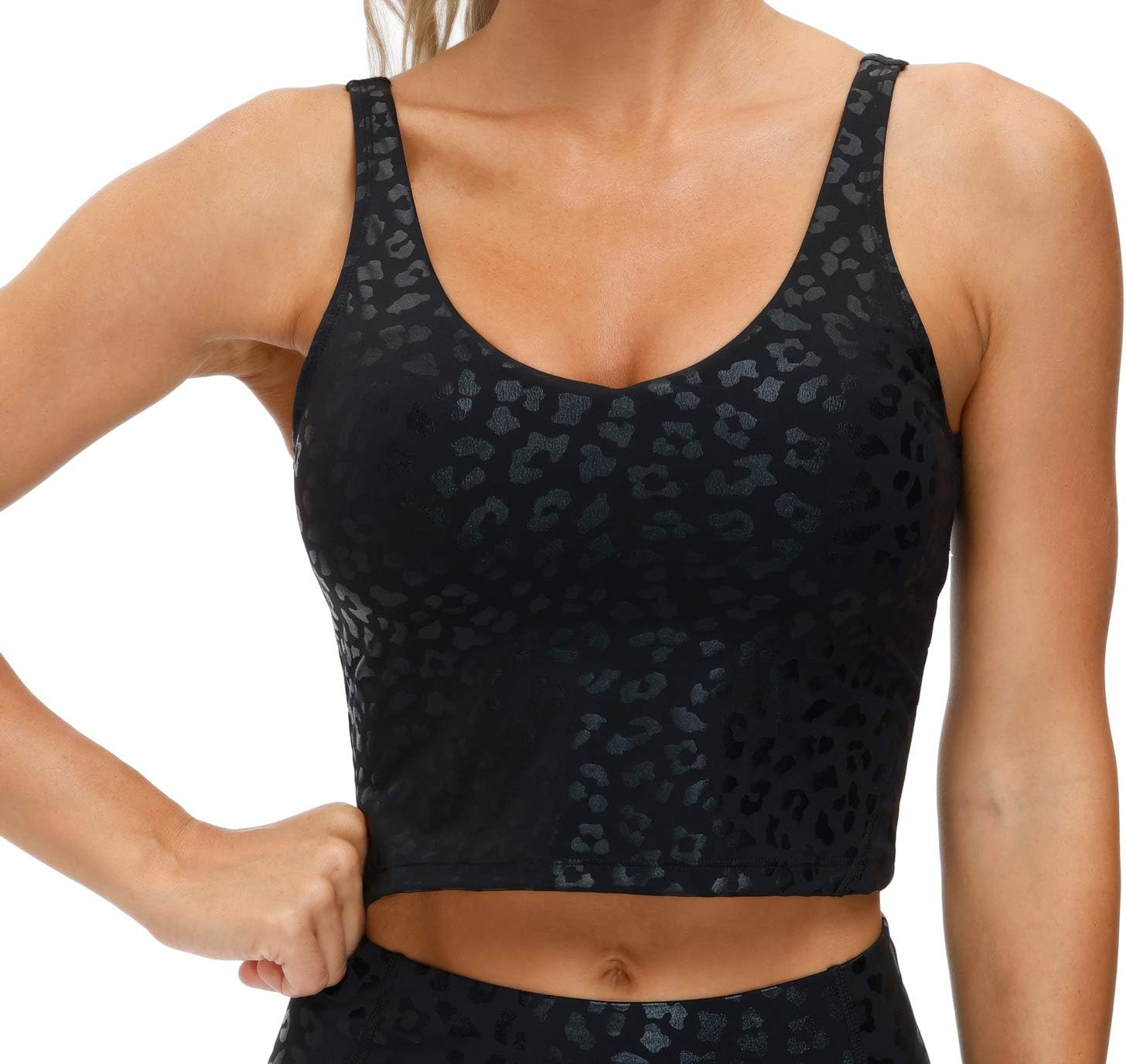 THE GYM PEOPLE Women’s Longline Sports Bra Wirefree Padded Medium Support Yoga Bras Gym Running Workout Tank Tops | Amazon (US)
