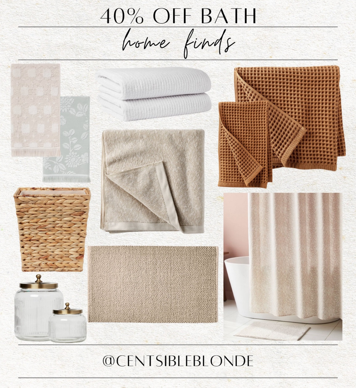Bathroom, bath finds, shower curtain, towels, bath towels, bath mat, 
bath rug, home finds, , wastebasket, hand towels

#LTKSaleAlert #LTKFindsUnder50 #LTKHome
