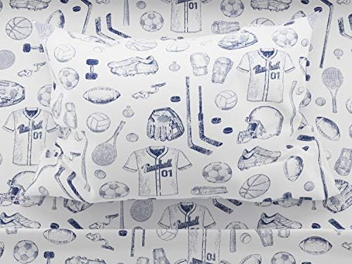 Where The Polka Dots Roam Queen Size Bed Sheets Sports Themed 4 Piece Set │ Blue and White, Uni... | Amazon (US)