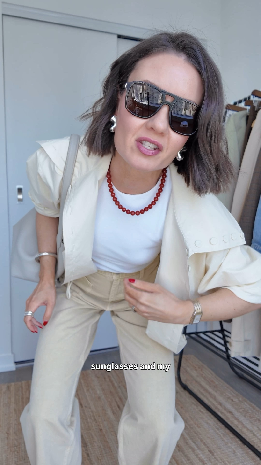 Tank top - S
Jacket - S
Jeans - size 2
Jelly flats - If you are a half size I would size down.

#LTKstorytime #LTKootd