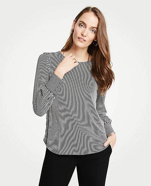 Stripe Cuffed Top | Ann Taylor (US)