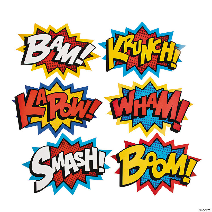 Jumbo Superhero Word Cutouts - 6 Pc. | Oriental Trading Company