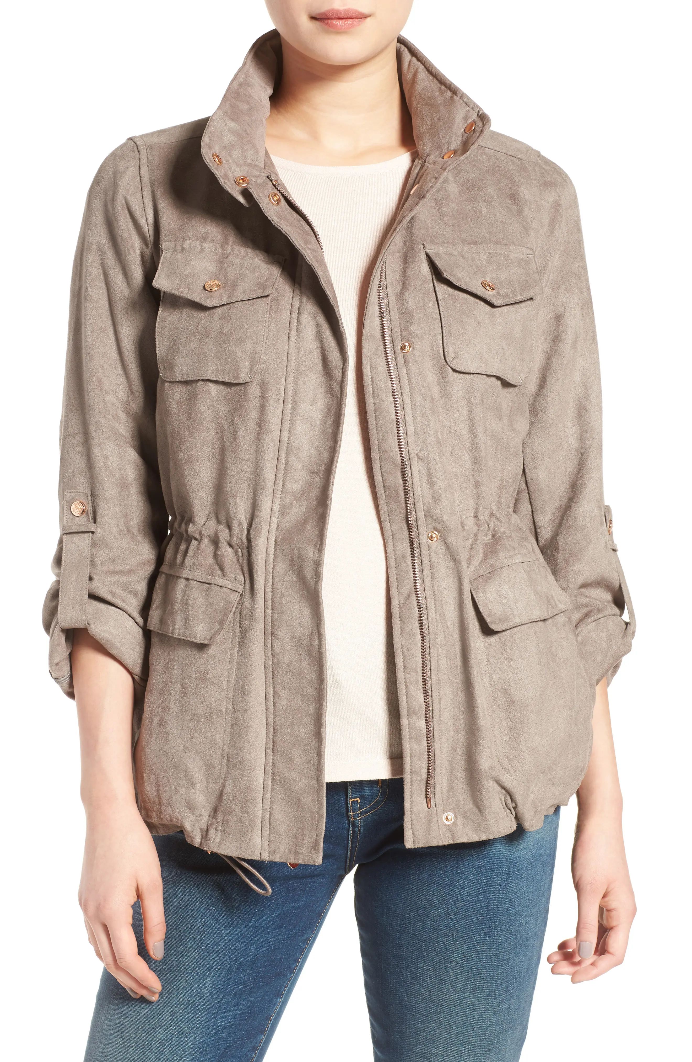 Faux Suede Utility Jacket | Nordstrom