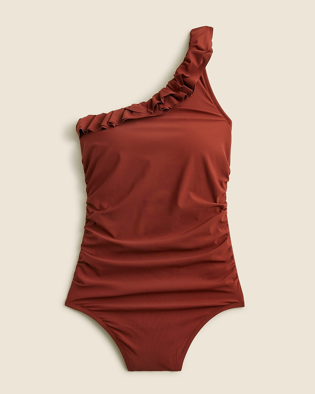 Matte ruffle one-shoulder one-piece swimsuit | J. Crew US