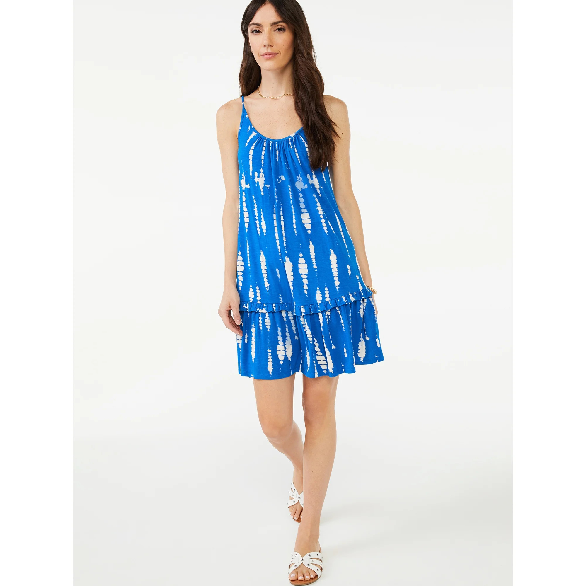 Scoop Women's Sleeveless Cami Ruffle Mini Sundress | Walmart (US)