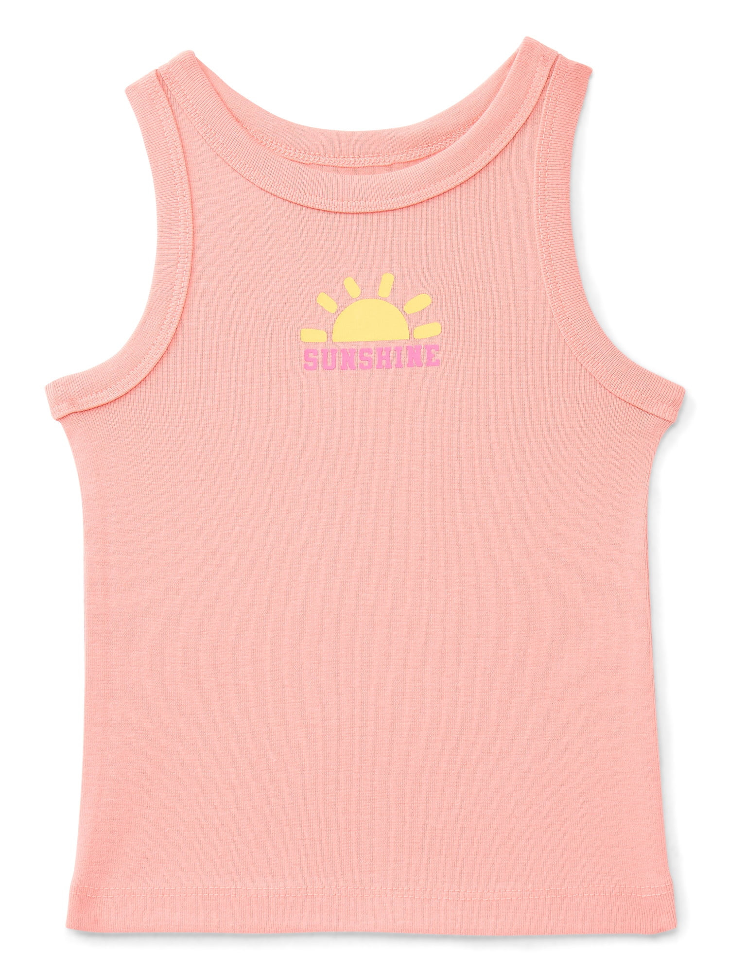 Wonder Nation Toddler Girls Ribbed Tank Top, Sizes 18M-5T | Walmart (US)